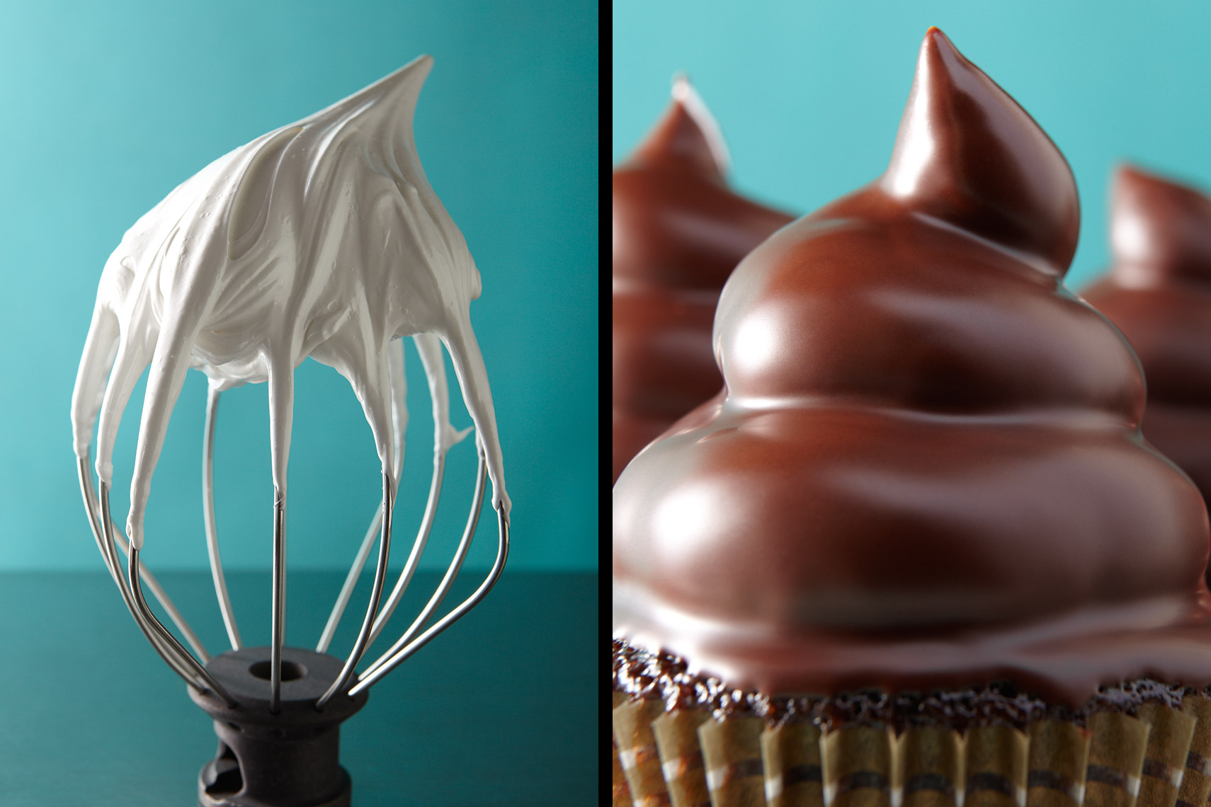 Meringue and Chocolate Dipped Cupcakes